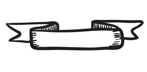Banner ribbon doodle vector