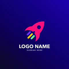 rocket modern logo design