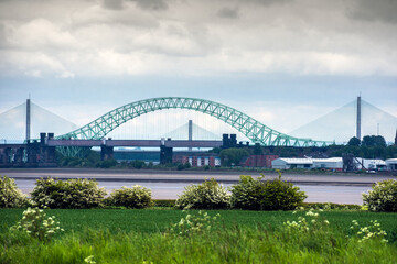Fototapeta premium The Silver Jubilee Bridge at Runcorn, UK.