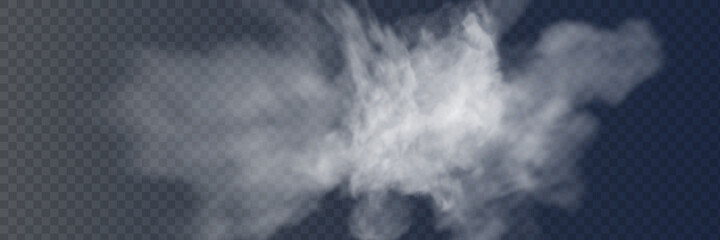 Vector set of realistic isolated cloud on the transparent background.