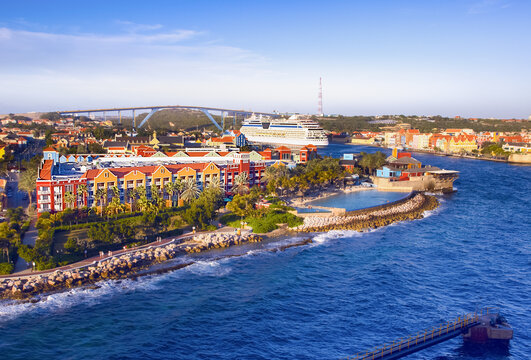Downtown of Willemstad, Curacao, ABC, Netherlands