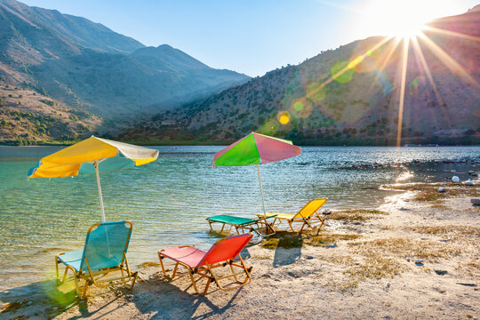 Coast of Kournas Lake. Crete, Greece