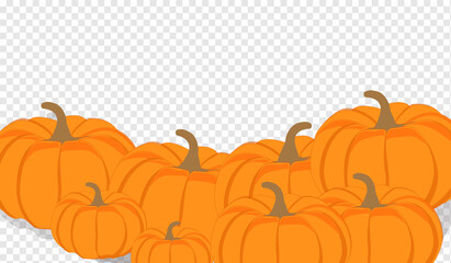 Autumn vector orange pumpkins horizontal banner design template