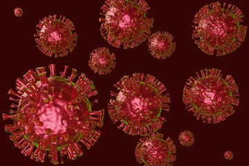 3d illustration of coronavirus. Pandemic infectious concept. Microscope virus close up. 3d rendering. Illustration showing structure of epidemic virus. Quarantine, corona pandemic concept.