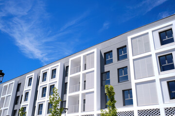 Modern European complex of apartment buildings. And the outdoor facilities. Mixed technique.
