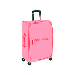 Hand drawn suitcase, travel concept. Flat illustration.