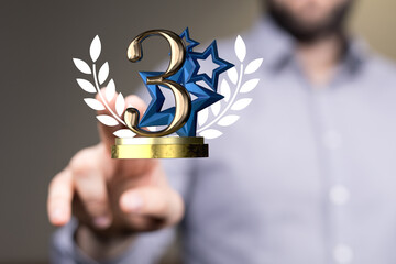 3rd place letter in 3d in hand