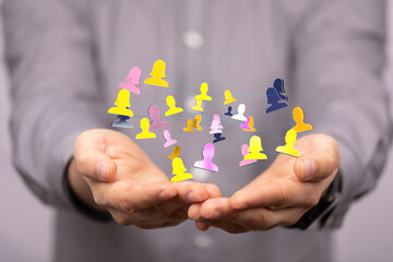 videoconference group of people talking in social network