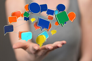 speech bubbles, communication concept 3d