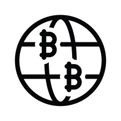 Worldwide bitcoin Icon