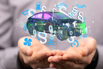 Car law concept. Safety of auto. Car