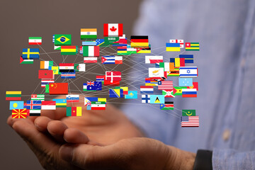 National flags of the countries 3d