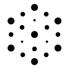 abstract dots, dotted pattern, atom and nucleus sign