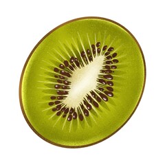 Hand drawing textured cute illustration of kiwi isolated in on white background. Use for print, fabric, patterns, card, poster, menu, eco food shop, food festival