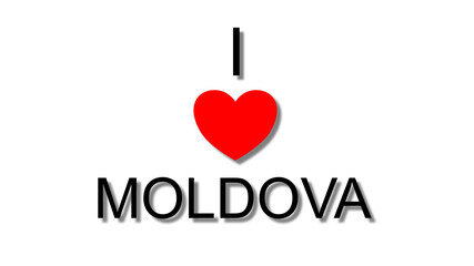 i love moldova red heart
