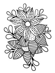 abstract floral ornament coloring page,flower coloring page,vector flower design,