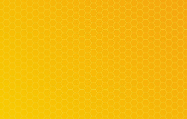 Honey hexagon bee hive honeycomb pattern seamless yellow and orange gradient background vector.