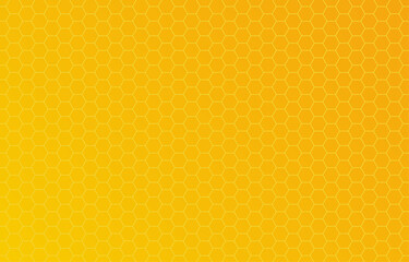 Honey hexagon bee hive honeycomb pattern seamless yellow and orange gradient background vector.