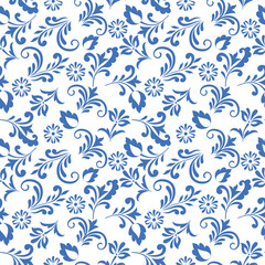 Fototapeta na wymiar Decorative floral vector seamless pattern design