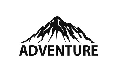 mountain silhouette logo isolated vector illustration graphic in black color