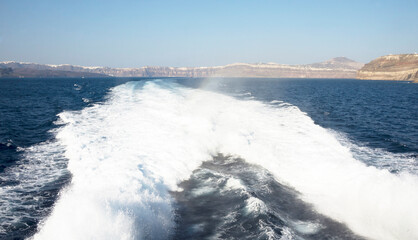 Catamaran way around Santorini