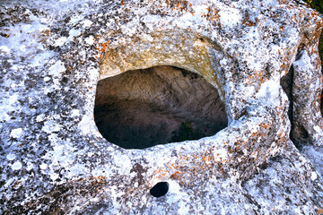 Entrance to man-made cave