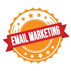 EMAIL MARKETING text on red orange ribbon stamp.