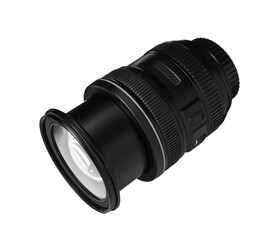 Camera's lens isolated on white. Photography equipment