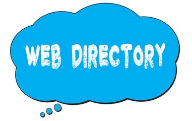 WEB  DIRECTORY text written on a blue thought bubble.