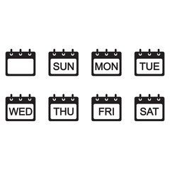 Every Day Week Calendar icon flat. Illustration isolated on white background