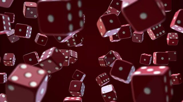 Red Casino Dices Rolling on background video