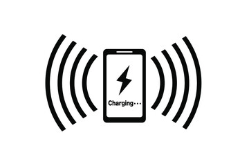 スマートフォンの無線充電　ベクター