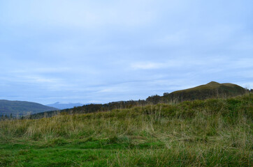 Stunning long grass fields in the highlands in Scotland
