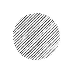 Abstract Line Circle in Minimal Trendy Style. Vector Round Graphic Element of Hand Drawn Texture