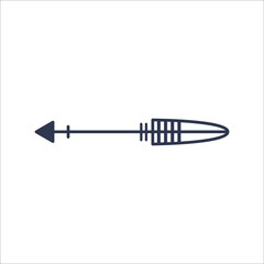 Decorative arrow isolated on a white background. Boho style. Native American Indian traditional symbol. Vector illustration