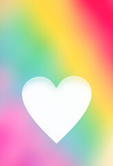 White heart on a gradient rainbow colored background. Rainbow, background. The concept of relationships and love. High quality photo © Firuza