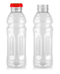 The empty plastic bottle isolated on white