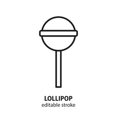 Caramel vector icon. Line sign of sweets. Editable stroke.