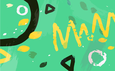 Colorful abstract background. Artist brush strokes trendy original. Vector