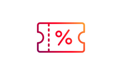 Simple discount coupon icon.  Vector illustration for graphic design, Web, UI, app.