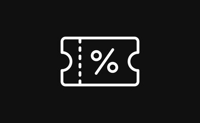 Simple discount coupon icon.  Vector illustration for graphic design, Web, UI, app.