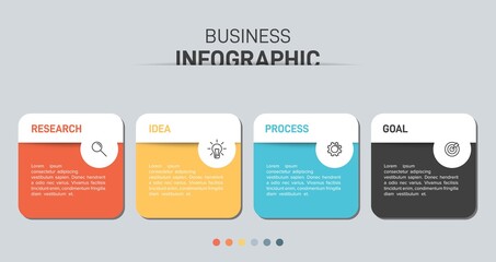 Infographic design with icons and 4 options or steps. Thin line vector. Infographics business concept. Can be used for info graphics, flow charts, presentations, web sites, banners, printed materials.