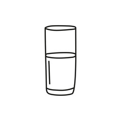 Vector sketch of hand drawn glass