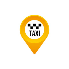 ПечатьTaxi Logo. Pointer icon. Vector illustration flat deisgn