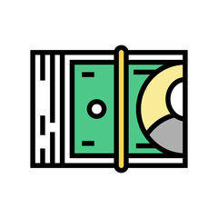 money banknotes for player in video game color icon vector. money banknotes for player in video game sign. isolated symbol illustration