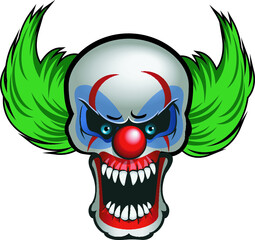 illlustration of a evil clown