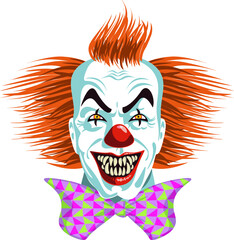 illlustration of a evil clown