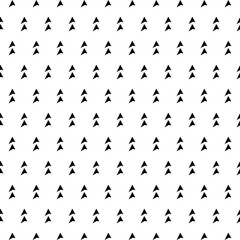 Abstract ornament with black triangles on white background. Geometric seamless texture.