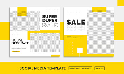 furniture sale instagram post collection Free Vector