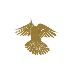 Crested Pigeon bird vector illustration. Crested Pigeon bird logo design concept template. Creative symbol